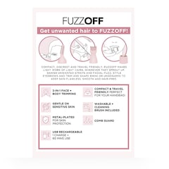 FuzzOff 3-in-1 Rechargeable Precision Hair Trimmer - Pink