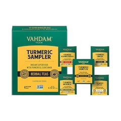 Vahdam Turmeric Tea Variety Pack (4 Tea Bags)